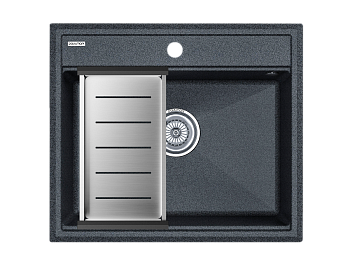 Кухонная мойка + коландер Paulmark PM115951-DG+A375-BS 60х50 цвет серый